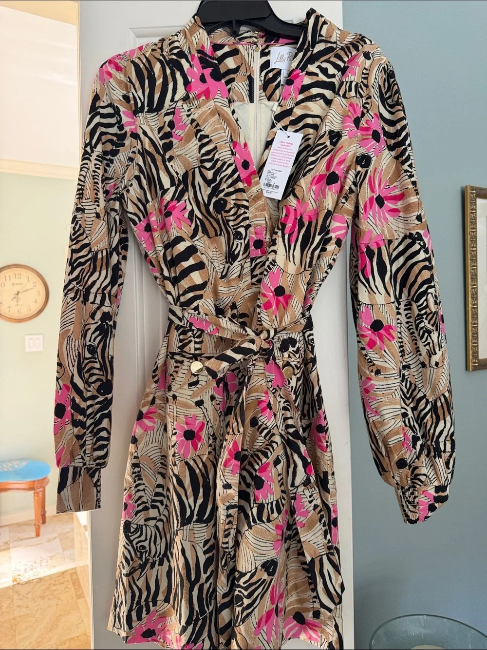 Lilly Pulitzer Black and Tan Animal Print Dress - Picture 1 of 4